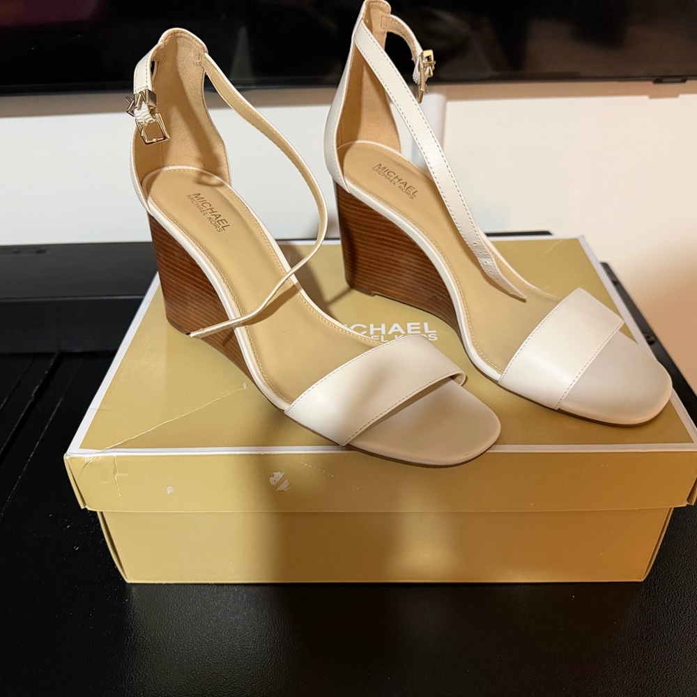 Michael Kors Cream Wedge Sandals